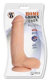 JUGUETES - HOME GROWN COCK CURVE VANILLA 8"