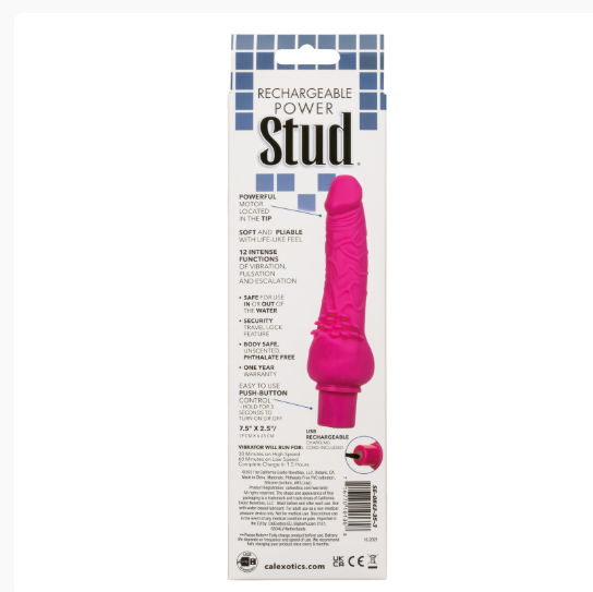 STUD RECHARGEABLE POWER -PINK CLITERRIFIC 12 FUNCTIONS