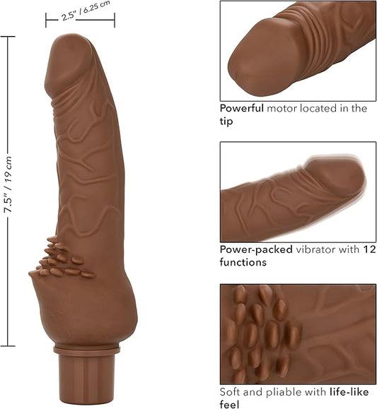 JUGUETES - STUD RECHARGEABLE POWER -BROWN CLITERRIFIC 12 FUNCTIONS