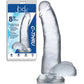 JUGUETES - JOCK C-THRU 8" DONG WITH BALSS CLEAR